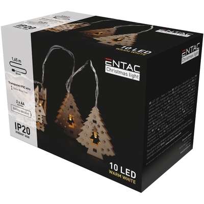 Product Χριστουγεννιάτικα Λαμπάκια Entac Εσωτερικά Ξύλινα Δέντρα 10 LED Θερμό 1,65μ (2xAA Δεν περιλαμβ.) base image