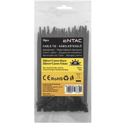 Product Δεματικά Καλωδίων Entac ECT-3.6-300-B Μαύρο base image