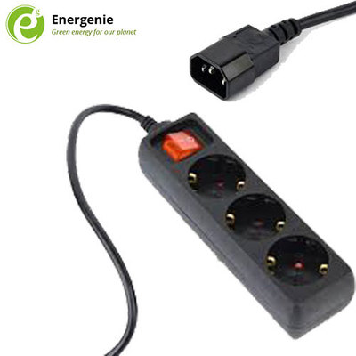 Product Πολύπριζο Energenie UPS 3 SCHUKO FUSED Switch 16A C14 0,6M Black base image