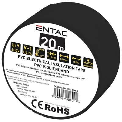 Product Μονωτική Ταινία Entac 0.13x50mm Μαύρο 20m base image