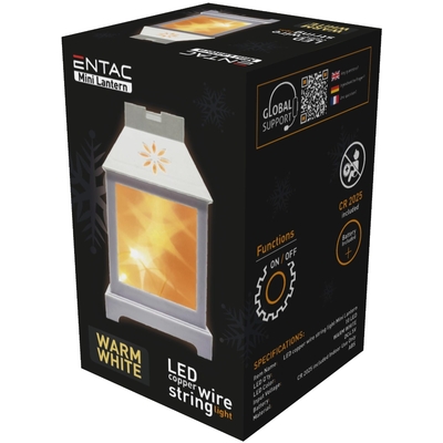 Product Φανάρι Entac LED Mini Χάλκινο Λευκό 12cm base image