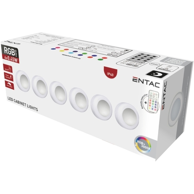 Product Φωτάκι Νυκτός Entac Mini Φορητό 0,45W RGB RC 6τμχ/σετ base image