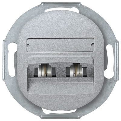 Product Πρίζα Τηλεφώνου EON E613.S Double without cover frame 2xRJ12 6/4 Cat 3, silver base image