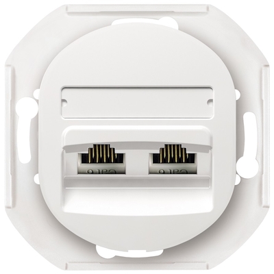 Product Πρίζα Δικτύου EON E614.0 double without cover frame 2xRJ45 Cat 5e UTP, white base image