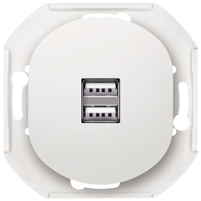 Product Πρίζα USB EON E6161.0 2xUSB 2,1A 5V, without cover frame EON, white base image