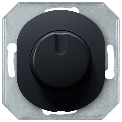 Product Διακόπτης Dimmer EON E6173.E without cover with rotary single-pole 40-400VA, soft-touch black base image