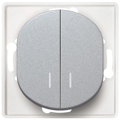 Product Διακόπτης Τοίχου EON E626.S Serial with indication without cover frame silver base image