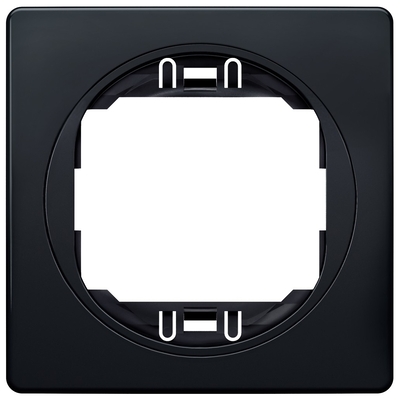 Product Πλαίσιο Διακόπτη EON E6801.E1E One-gang 80x80, soft-touch black with black holder base image