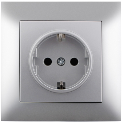 Product Πρίζα Ρεύματος Entac Arnold Recessed earthed Silver base image