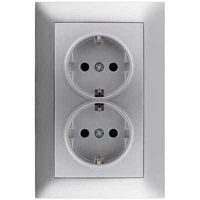 Product Πρίζα Ρεύματος Entac Arnold Recessed 2x earthed Silver base image