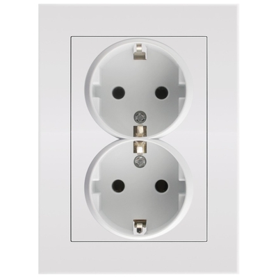 Product Πρίζα Ρεύματος Entac Arnold Recessed 2x earthed White base image