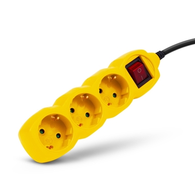 Product Πολύπριζο Entac 3 Θέσεων Με Διακόπτη 3x1.0mm 1.5m Κίτρινο base image