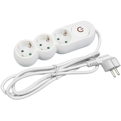 Product Πολύπριζο Entac Design 3 Θέσεων με Διακόπτη 3G1.5 1.5m base image
