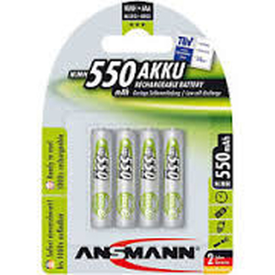 Product Μπαταρία Επαναφορτιζόμενη Ansmann Micro NiMh Akku AAA 550mA 1x4 base image