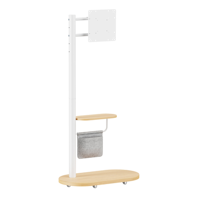 Product Βάση Τηλεόρασης Brateck δαπέδου FS54-22T-02W 17-43" έως 15kg, με ράφι & ροδάκια base image