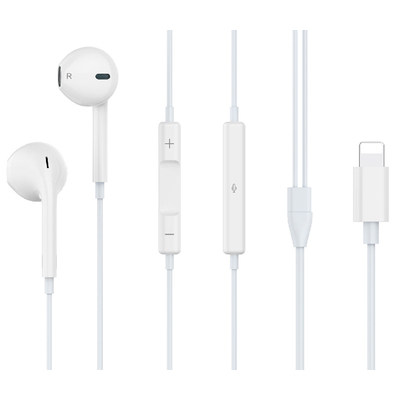 Product Handsfree Ακουστικά Celebrat με μικρόφωνο G17, Lightning, 1.2m, λευκά base image