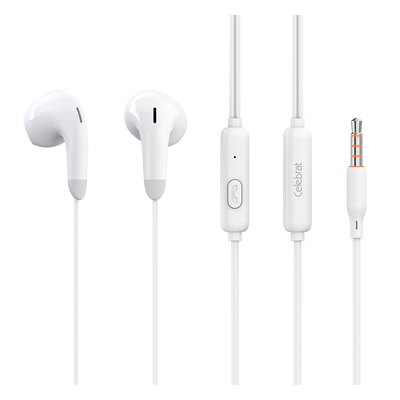 Product Handsfree Ακουστικά Celebrat με μικρόφωνο G27, 3.5mm, 1.2m, λευκά base image