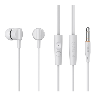 Product Handsfree Ακουστικά Celebrat G35, 3.5mm σύνδεση, 10mm, 1.2m, Λευκά base image
