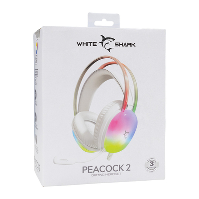 Product Gaming Headset White Shark Stereo Gh-2444 Peacock-2 White base image