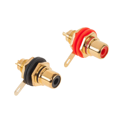 Product Connectors RCA σασί HQ ζεύγος μαύρο-κόκκινο Cabletech base image