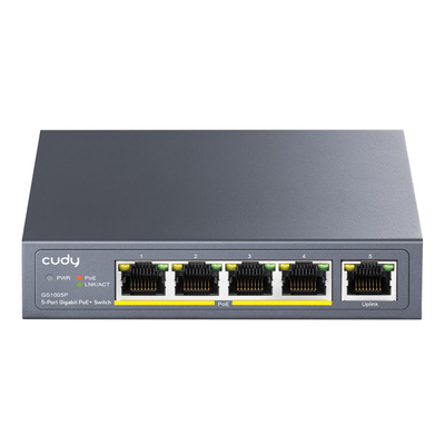 Product Network Switch Cudy PoE+ GS1005P, 5-port 10/100/1000Mbps PoE+, 60W base image