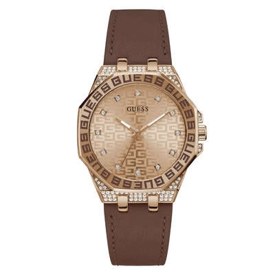 Product Γυναικείο Ρολόι Guess Gw0547L2 (38mm) Καουτσούκ Λουράκι Καφέ base image