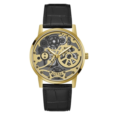 Product Ανδρικό Ρολόι Guess Gw0570G1 (42mm) Δερμάτινο Λουράκι Μαύρο base image