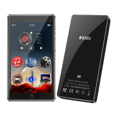 Product Mp3 Player Ruizu Η1 με Οθόνη Αφής 4", 32GB, Ελληνικό Μενού, Bluetooth, Μαύρο base image
