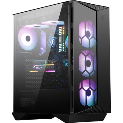 Product Κουτί Η/Υ MSI MPG GUNGNIR 110R Mid Tower Gaming Black, USB 3.2 Gen2 Type C, 4x 120mm ARGB Fan, Mystic Light Sync, 1 to 6 ARGB Control board, 2x Tempered Glass Panels, ATX, mATX, mini-ITX base image