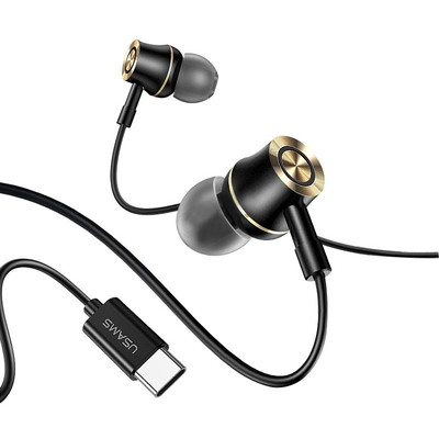 Product Handsfree Ακουστικά Usams US-SJ482, USB-C σύνδεση, Φ10mm, 1.2m, Μαύρα base image