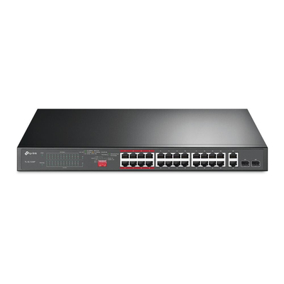 Product Network Switch TP-LINK 24-Port 10/100Mbps + 2-Port Gigabit Unmanaged PoE+ v1 base image