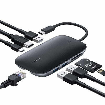 Product USB Hub AUKEY CB-C71 5000 Mbit/s Black base image