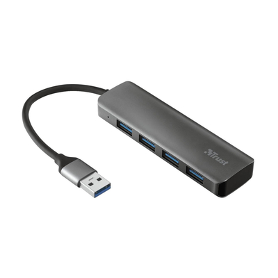 Product USB Hub Trust Halyx Aluminium 4-Port Grey base image