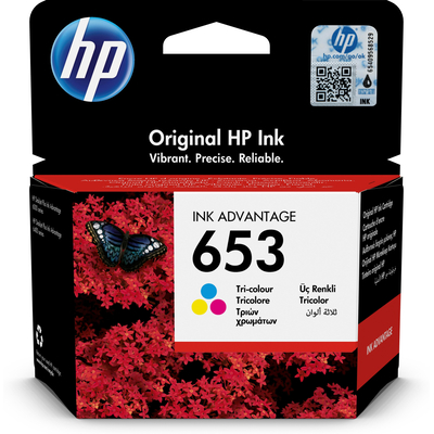 Product Μελάνι HP 653 1 pc(s) Original Standard Yield Cyan, Magenta, Yellow base image