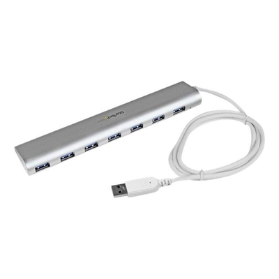 Product USB Hub StarTech.com 7 Port Compact USB 3.0 Hub with Built-In Cable base image