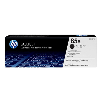Product Toner HP 85A - 2-pack - Black - Original - LaserJet - Toner cartridge (CE285AD) base image
