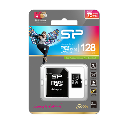 Product Κάρτα Μνήμης Micro-SD UHS-1 128GB Silicon Power Elite/class10 w/ada base image