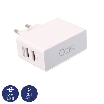 Product Φορτιστής USB Πρίζας Osio OTU-385W 2 USB και LED base image