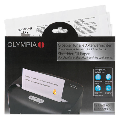 Product Χαρτί με λάδι Olympia 9130 για καταστροφείς εγγράφων 12 τμχ Α5 base image