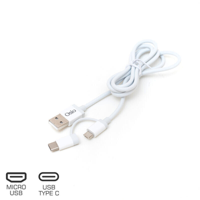 Product Καλώδιο Osio OTU-495W USB male to micro USB & TYPE C 1m base image