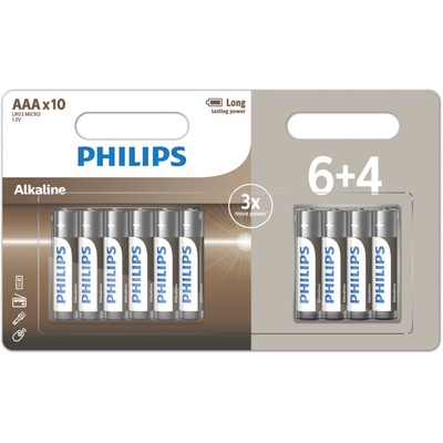 Product Μπαταρία Αλκαλική Philips LR03A10BP/10 10τμχ AAA base image