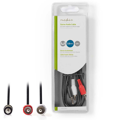 Product Καλώδιο Nedis 2x RCA Αρσ. - 3.5mm Stereo Αρσ. 2m base image
