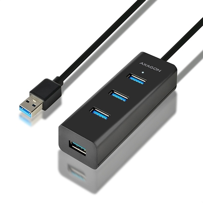 Product USB Hub Axagon 4x USB3.0 Charging 1.2m Cable, MicroUSB Charging HUE-S2BL base image