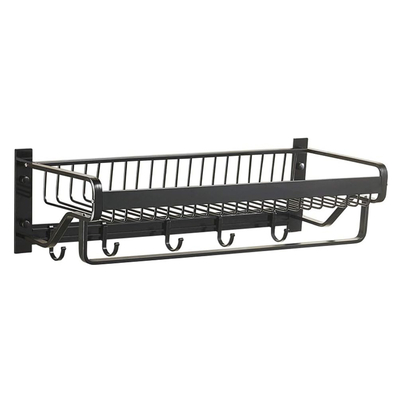 Product Κρεμάστρα με Ράφι Home Use HUH-0164, Μεταλλική 57X22X13Cm, Μαύρη base image