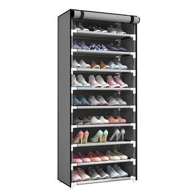 Product Υφασμάτινη Παπουτσοθήκη Home Use HUH-0182 με 9 Ράφια, 57X28X160cm, Γκρι base image