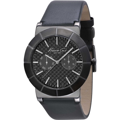 Product Ανδρικό Ρολόι Kenneth Cole Ikc1929 (42mm) Δερμάτινο Λουράκι Μαύρο base image
