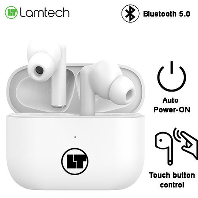 Product Bluetooth Handsfree Lamtech 5.0 TWS With Charging DOCK WHITE base image