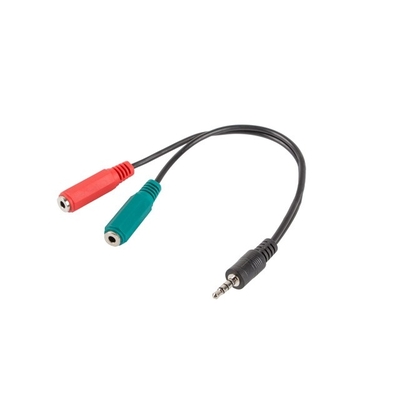 Product Μετατροπέας Mini Jack Lanberg 3.5mm 4pin Αρσενικό σε 2x Mini Jack 3.5mm 3pin Θηλυκό 20cm AD-0023-BK base image
