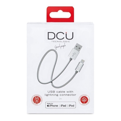 Product Καλώδιο USB Lightning iPhone DCU Ασημί 1 m base image