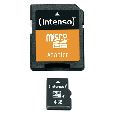 Product Κάρτα Μνήμης MicroSDHC 4GB Intenso 5/21 Class 4 Including Adapter base image